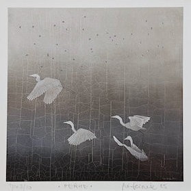 Perhe 10x10cm kehystämätön pikkugrafiikka