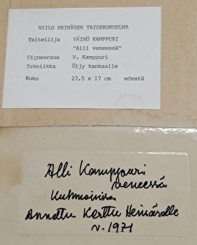 Alli veneessä  23x17cm